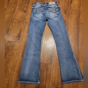 Girls Youth Kids Miss Me Blue Jeans Size 10 Boot Cut Style # KE8995B